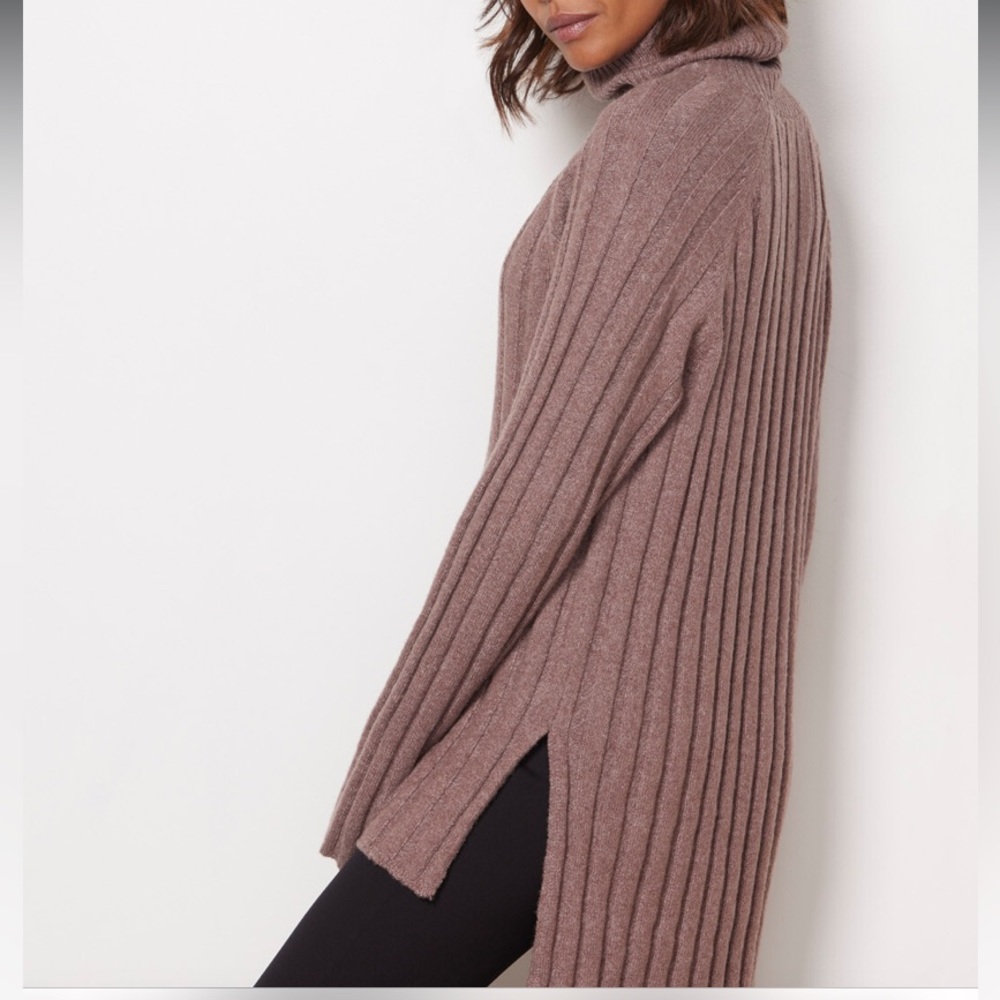 Sanctuary Ribbed Turtleneck Sweater Tunic Length - Picture 3 of 8
